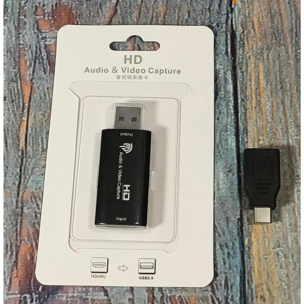 HD USB 2.0 Audio &‎ Video Capture Card with USB-C Adapter